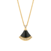 18K YELLOW GOLD ONYX AND DIAMOND NECKLACE
