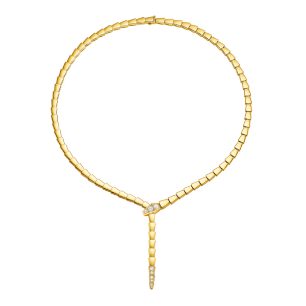 18K YELLOW GOLD DIAMOND THIN NECKLACE
