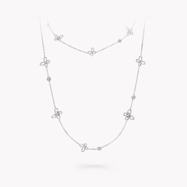18K WHITE GOLD PAVE DIAMOND LONG NECKLACE