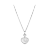 18K WHITE GOLD MOTHER OF PEARL AND DIAMOND NECKLACE