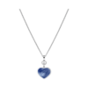 18K WHITE GOLD BLUE MOTHER OF PEARL AND DIAMOND NECKLACE
