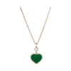 18K ROSE GOLD GREEN AGATE AND DIAMOND NECKLACE