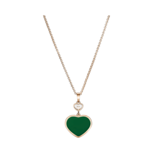 18K ROSE GOLD GREEN AGATE AND DIAMOND NECKLACE