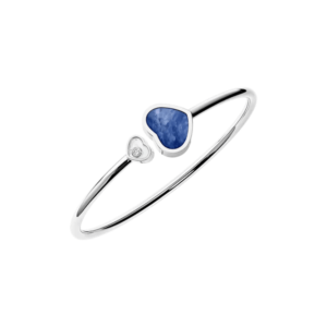 19 18K WHITE GOLD BLUE MOTHER OF PEARL AND DIAMOND BRACELET