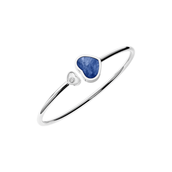 18K WHITE GOLD BLUE MOTHER OF PEARL AND DIAMOND BRACELET