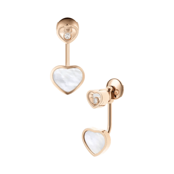 18K ROSE GOLD MOTHER OF PEARL AND DIAMOND EARRING