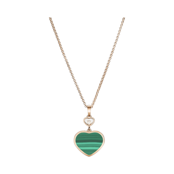 18K ROSE GOLD MALACHITE AND DIAMOND NECKLACE