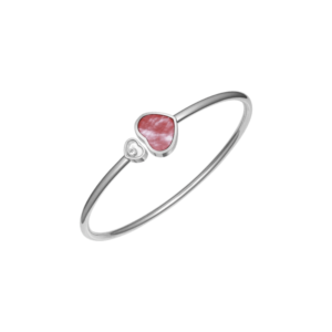 20 18K WHITE GOLD PINK MOTHER OF PEARL AND DIAMOND BRACELET