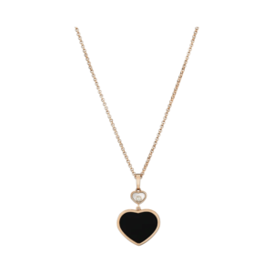 18K ROSE GOLD ONYX AND DIAMOND NECKLACE