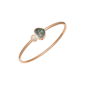 21 18K ROSE GOLD BLACK TAHITIAN MOTHER OF PEARL AND DIAMOND BRACELET