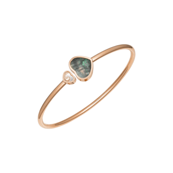 18K ROSE GOLD BLACK TAHITIAN MOTHER OF PEARL AND DIAMOND BRACELET