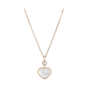 18K ROSE GOLD MOTHER OF PEARL AND DIAMOND NECKLACE