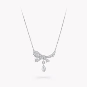 18K WHITE GOLD PAVE DIAMOND DROP NECKLACE