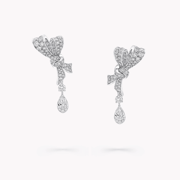 18K WHITE GOLD PAVE DIAMOND DROP EARRING