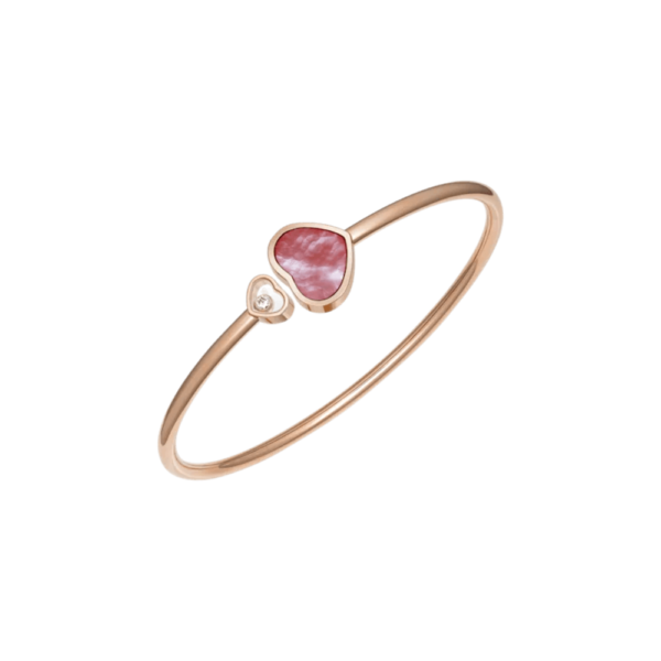 18K ROSE GOLD PINK MOTHER OF PEARL AND DIAMOND BRACELET