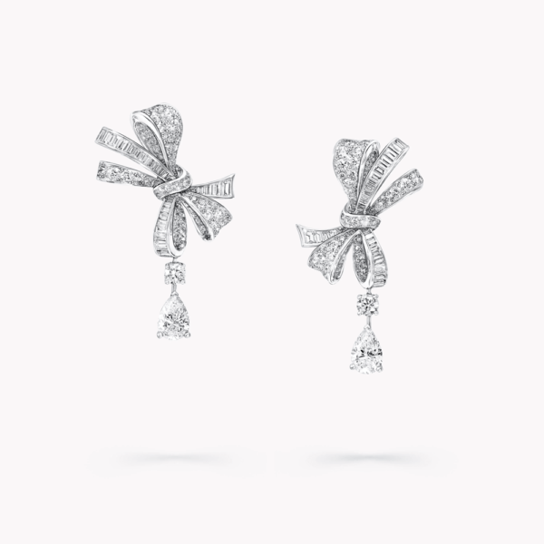 18K WHITE GOLD SOLITAIRE DIAMOND DROP EARRING