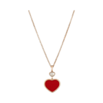 18K ROSE GOLD CARNELIAN AND DIAMOND NECKLACE