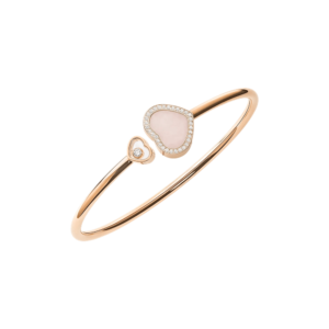 26 18K ROSE GOLD PINK OPAL AND DIAMOND BRACELET