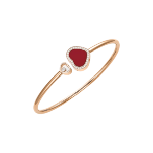 27 18K ROSE GOLD CARNELIAN AND DIAMOND BRACELET