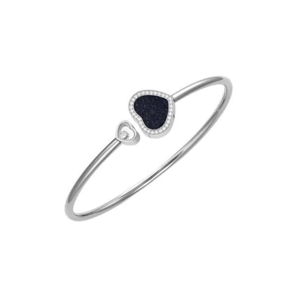 18K WHITE GOLD AVENTURINE AND DIAMOND BRACELET