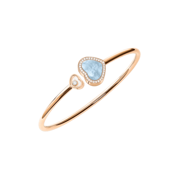 18K ROSE GOLD TURQUOISE MOTHER OF PEARL AND DIAMOND BRACELET