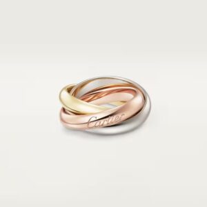 3 18K ROSE, WHITE AND YELLOW GOLD LARGE RING