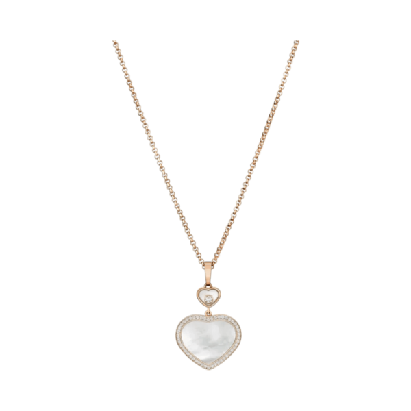 18K ROSE GOLD MOTHER OF PEARL AND DIAMOND NECKLACE