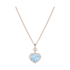 18K ROSE GOLD TURQUOISE MOTHER OF PEARL AND DIAMOND NECKLACE