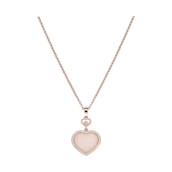 18K ROSE GOLD PINK OPAL AND DIAMOND NECKLACE