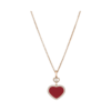 18K ROSE GOLD CARNELIAN AND DIAMOND NECKLACE