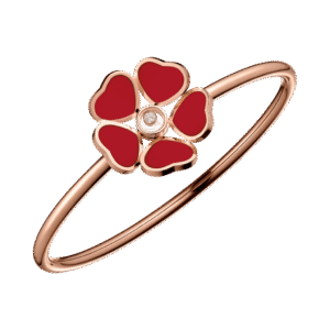 33 18K ROSE GOLD CARNELIAN AND DIAMOND BRACELET