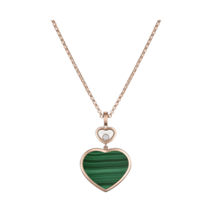 18K ROSE GOLD MALACHITE AND DIAMOND LARGE NECKLACE