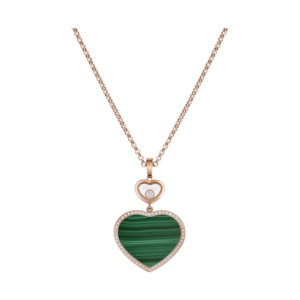 18K ROSE GOLD MALACHITE AND DIAMOND LARGE NECKLACE