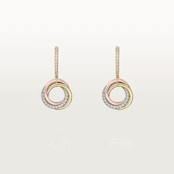 18K ROSE, WHITE AND YELLOW GOLD DIAMOND EARRING