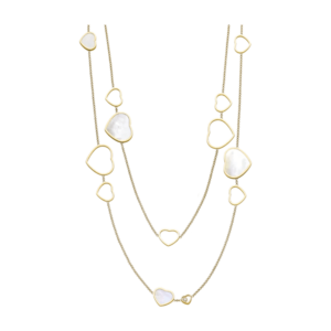 18K YELLOW GOLD MOTHER OF PEARL AND DIAMOND NECKLACE