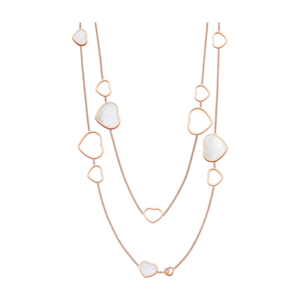 18K ROSE GOLD MOTHER OF PEARL AND DIAMOND NECKLACE