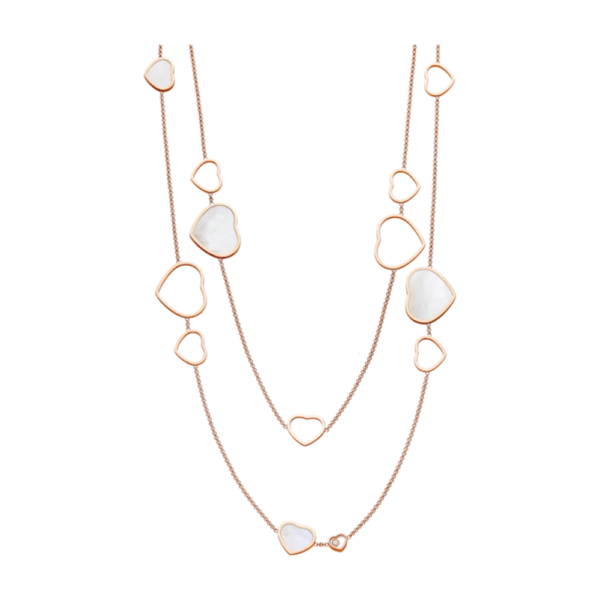 18K ROSE GOLD MOTHER OF PEARL AND DIAMOND NECKLACE