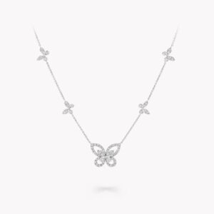 18K WHITE GOLD DIAMOND MULTI NECKLACE