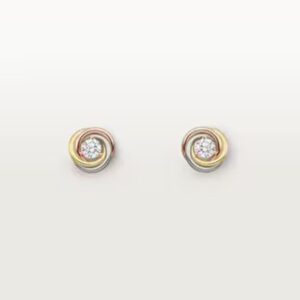 53f53aed3d355fc6af273f6c5e31a894 18K ROSE, WHITE AND YELLOW GOLD DIAMOND EARRING