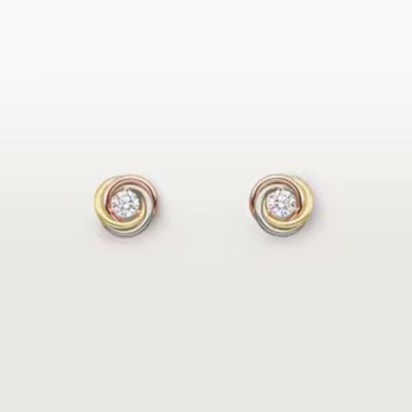 18K ROSE, WHITE AND YELLOW GOLD DIAMOND EARRING
