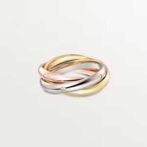 6 18K ROSE, WHITE AND YELLOW GOLD CLASSIC 5 DIAMOND RING