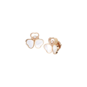 18K ROSE GOLD MOTHER OF PEARL AND DIAMOND EARRING