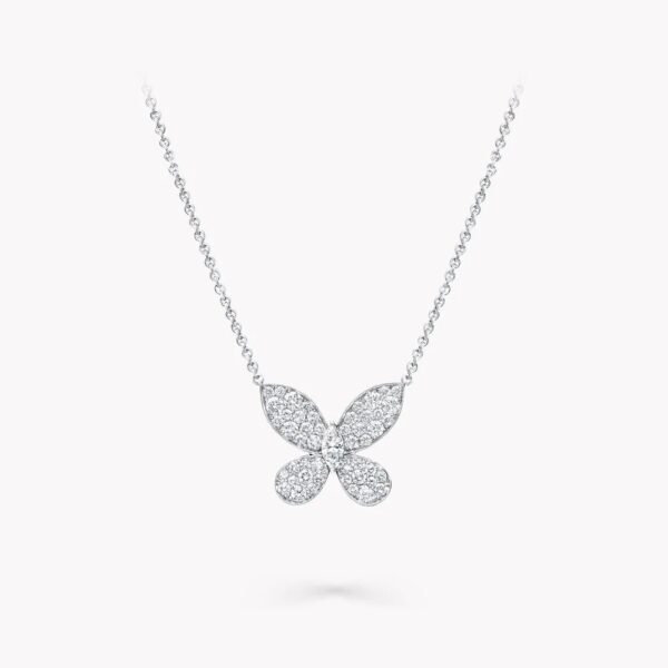 18K WHITE GOLD PAVE DIAMOND SMALL NECKLACE