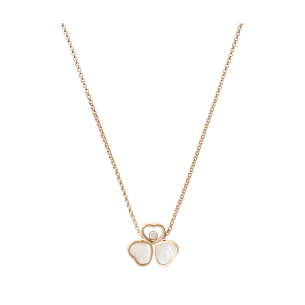 18K ROSE GOLD MOTHER OF PEARL AND DIAMOND NECKLACE