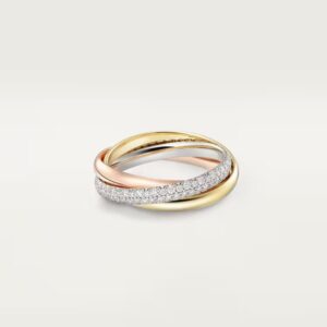 7 18K ROSE, WHITE AND YELLOW GOLD SMALL DIAMOND RING