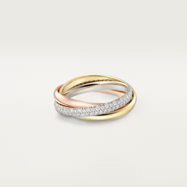 18K ROSE, WHITE AND YELLOW GOLD SMALL DIAMOND RING