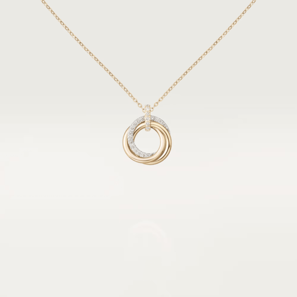 18K ROSE, WHITE AND YELLOW GOLD SMALL DIAMOND NECKLACE