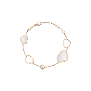 8 18K ROSE GOLD MOTHER OF PEARL AND DIAMOND BRACELET