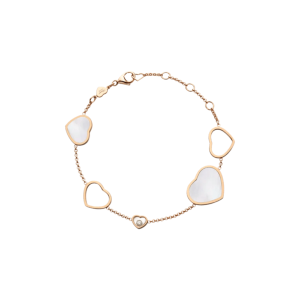 18K ROSE GOLD MOTHER OF PEARL AND DIAMOND BRACELET