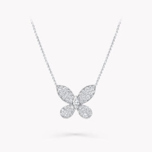 18K WHITE GOLD PAVE DIAMOND MEDIUM NECKLACE